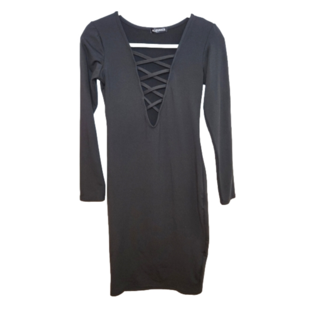 Allegrace women's fleece lined bodycon dress size M H11